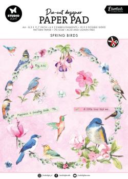 Studio Light - Designpapier - Stanzteile "Spring Birds" DIY Block A4 - 32 Bogen