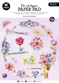 Studio Light - Designpapier - Stanzteile "Wildflowers" DIY Block A4 - 32 Bogen