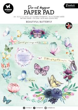 Studio Light - Designpapier - Stanzteile "Beautiful Butterfly" DIY Block A4 - 32 Bogen