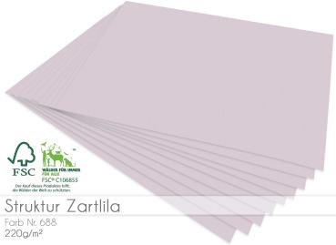 Cardstock "Struktur" - Bastelpapier 220g/m² DIN A4 in struktur zartlila