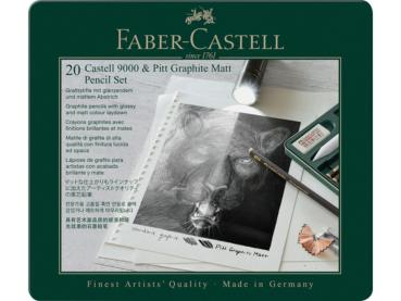 Faber Castell "Pitt Graphite Matt Pencil & Castell 9000" 20 Bleistifte