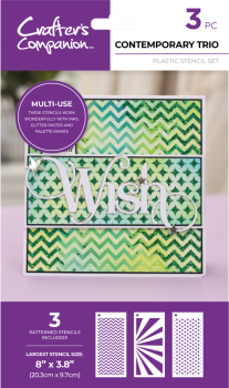 Crafters Companion - Schablone "Contemporary Trio" Stencil