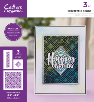 Crafters Companion - Schablone "Geometric Décor" Stencil