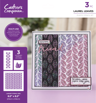 Crafters Companion - Schablone "Laurel Leaves" Stencil