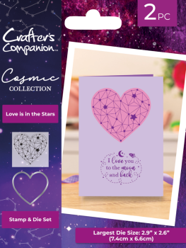 Crafters Companion - Stempelset & Stanzschablone "Love is in the Stars" Stamp & Dies