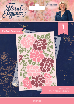 Crafters Companion - Schablone "Perfect Peonies" Stencil