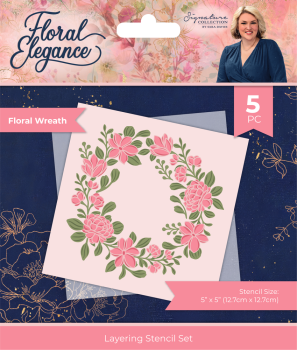 Crafters Companion - Schablone "Floral Wreath" Stencil