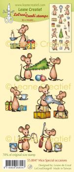 Leane Creatief - Stempelset "Mice Special Occasions" Combi Clear Stamps