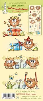 Leane Creatief - Stempelset "Little Owlies" Combi Clear Stamps