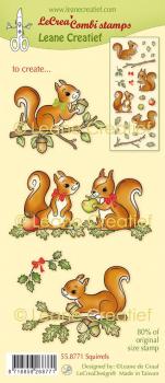 Leane Creatief - Stempelset "Squirrels" LeCrea Combi Clear Stamps