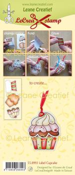 Leane Creatief - Stempelset "Label Cupcake" Clear Stamps