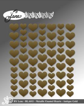 By Lene - Enamel Hearts "Metallic Gold" 70 Stück