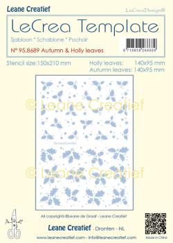 Leane Creatief - Schablone "Autumn & Holly Leaves" Stencil - Layering Template