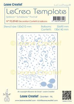 Leane Creatief - Schablone "Confetti & Balloons" Stencil - Layering Template