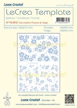 Leane Creatief - Schablone "Flowers & Twigs" Stencil - Layering Template