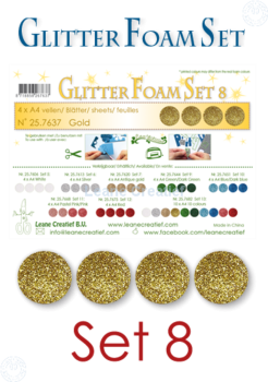 Leane Creatief - Glitzer Schaumstoffplatten "Gold" Glitter Foam Sheets A4