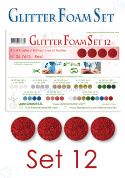 Leane Creatief - Glitzer Schaumstoffplatten "Red" Glitter Foam Sheets A4