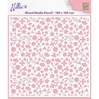 Nellie Snellen - Schablone "Spring Flowers" Mixed Media Stencil 