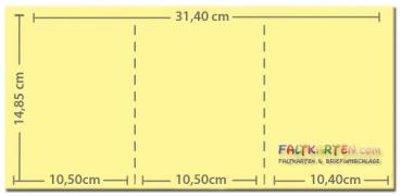 Trippelkarte - Leporello 240g/m² DIN A6 3-Fach in hellgrau