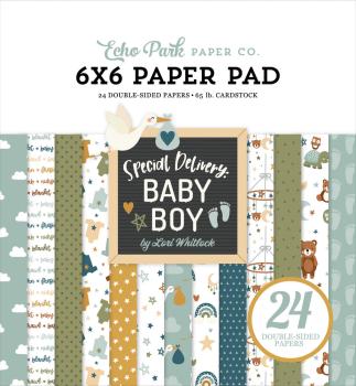 Echo Park - Designpapier "Special Delivery Baby Boy" Paper Pack 6x6 Inch - 24 Bogen