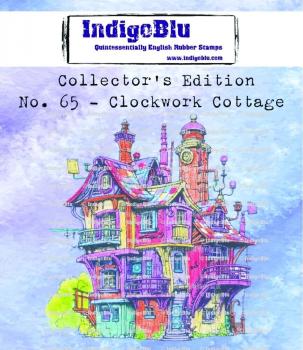 IndigoBlu - Gummistempel "Clockwork Cottage" 7x7,5cm Rubber Stamp