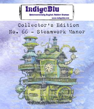 IndigoBlu - Gummistempel "Steamwork Manor" 7x7,5cm Rubber Stamp