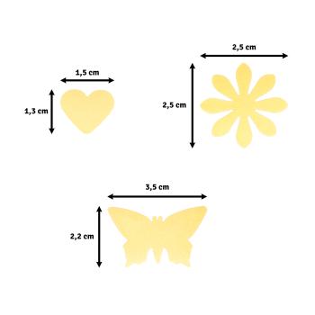 Vaessen Creative - 3 Motivstanzer "Herz Blume Schmetterling"