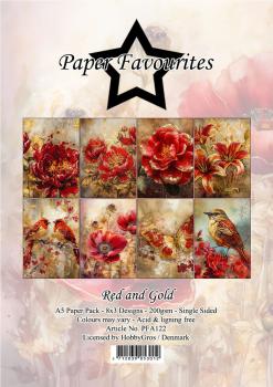 Paper Favourites - Designpapier "Red and Gold" Paper Pack A5 - 24 Bogen