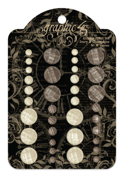 Graphic 45 - Schmucksteine "Ivory & Champagne" Jewels