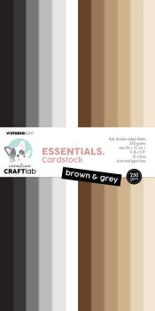 Creative Craft Lab - Studio Light - Cardstock "Brown & Grey" Paper Pack 30x15cm - 24 Bogen