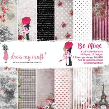 Dress My Craft - Designpapier "Be Mine" Paper Pack 6x6 Inch - 24 Bogen