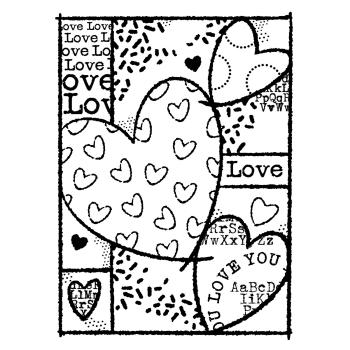 Woodware - Stempel "Heart collage" Clear Stamps