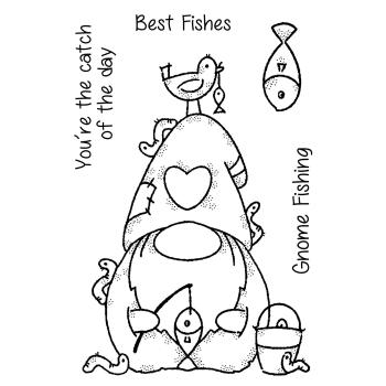 Woodware - Stempel "Fishing gnome" Clear Stamps