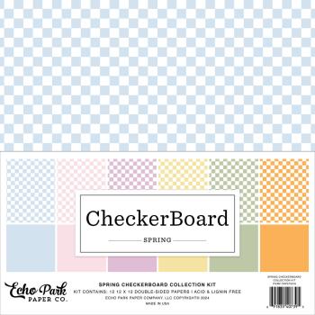 Echo Park - Designpapier "Spring Checkerboard" Collection Kit 12x12 Inch - 12 Bogen