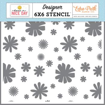 Echo Park - Schablone "Happy Days Floral" Stencil 6x6 Inch