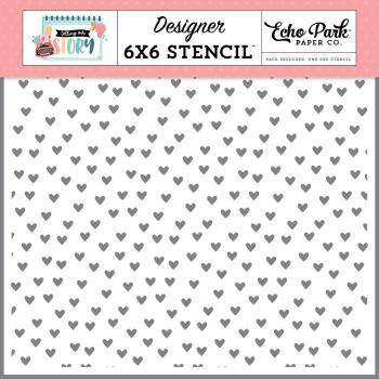 Echo Park - Schablone "Melt My Heart" Stencil 6x6 Inch