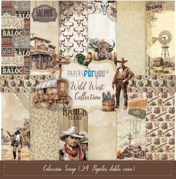 Papers For You - Designpapier "Wild West" Scrap Paper Pack 8x8 Inch - 24 Bogen