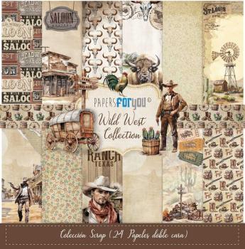 Papers For You - Designpapier "Wild West" Scrap Paper Pack 8x8 Inch - 24 Bogen