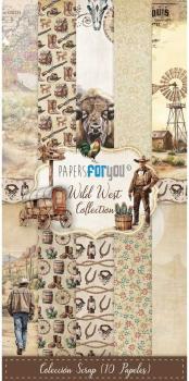 Papers For You - Designpapier "Wild West" Scrap Paper Pack 6x12 Inch - 10 Bogen 