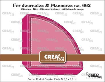 Crealies - Stanzschablone "Corner Pocket Quarter Circle Medium" Journalzz & Plannerzz Dies