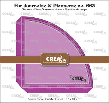 Crealies - Stanzschablone "Corner Pocket Quarter Circle Large" Journalzz & Plannerzz Dies