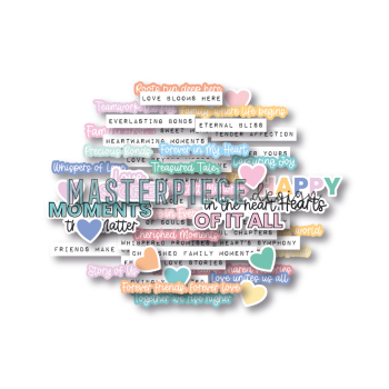 Masterpiece Design - Stanzteile "Tales from the Hearts" Die Cuts Text
