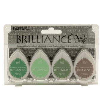 Tsukineko - Brilliance Drew Drops Ink Pad "Treehouse" Pigment Stempelkissen 4 Stück