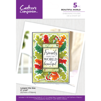 Gemini - Prägefolder, Stempelset & Stanzschablone "Beautiful World" Embossing Folder, Stamp & Die