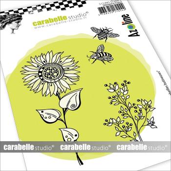 Carabelle Studio - Gummistempelset "Soleil et abeilles butineuses" Cling Stamp