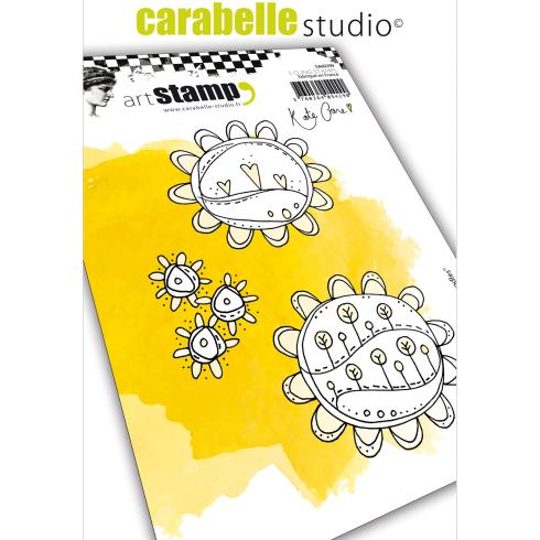 Carabelle Studio - Gummistempelset "Sonnenblumen Kritzeleien" Cling Stamp Art