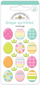 Doodlebug Design - Epoxy Sticker "Colored Eggs" Shape Sprinkles