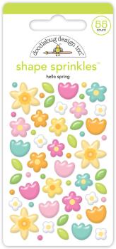 Doodlebug Design - Epoxy Sticker "Hello Spring" Shape Sprinkles