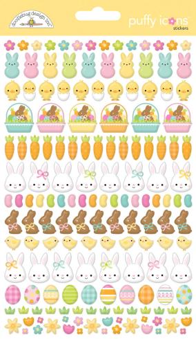 Doodlebug Design - Aufkleber "Bunny Hop" Puffy Icons Sticker