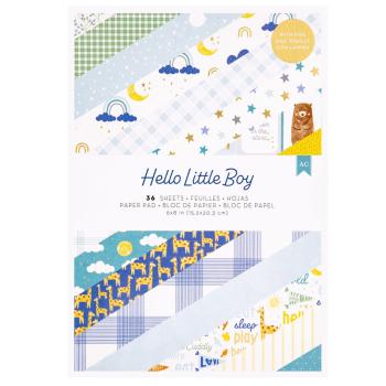 American Crafts - Designpapier "Hello Little Boy" Paper Pack 6x8 Inch - 36 Bogen